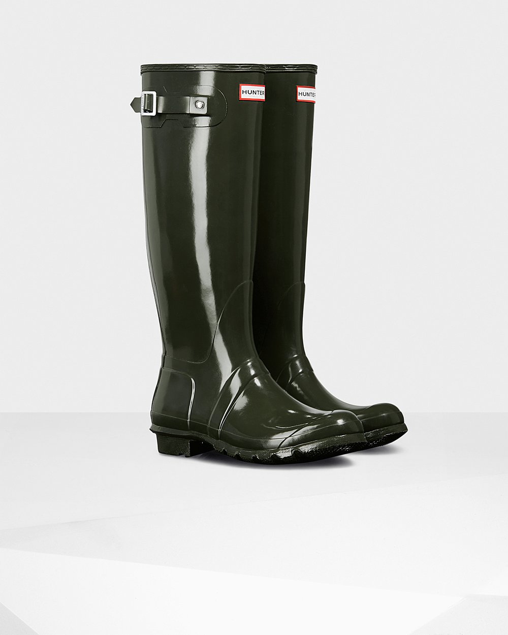 Galochas Altas Hunter Feminina Verde Escuro Oliva - Original Gloss - 96ROTWESI